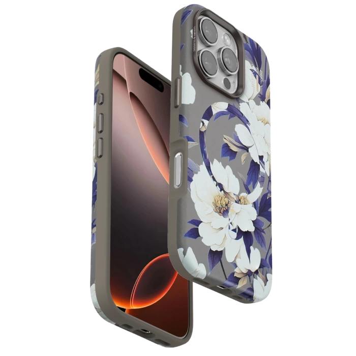 Onegif iPhone 16 Pro Flower Series Magsafe Kapak - Gri