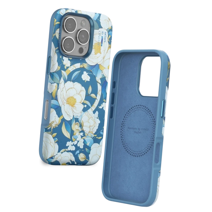 Onegif iPhone 16 Pro Max Flower Series Magsafe Kapak - Mavi