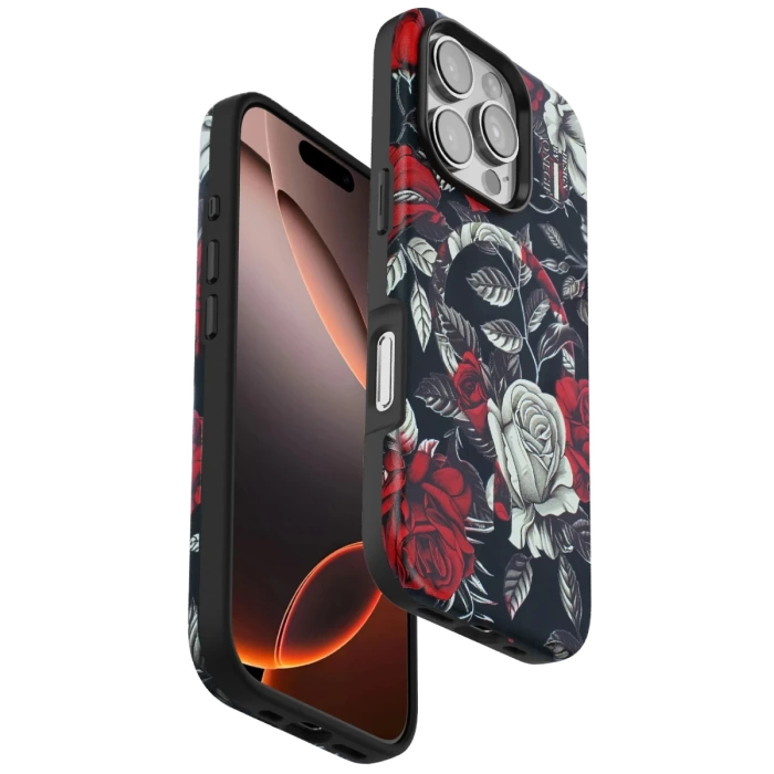 Onegif iPhone 16 Pro Max Flower Series Magsafe Kapak - Siyah