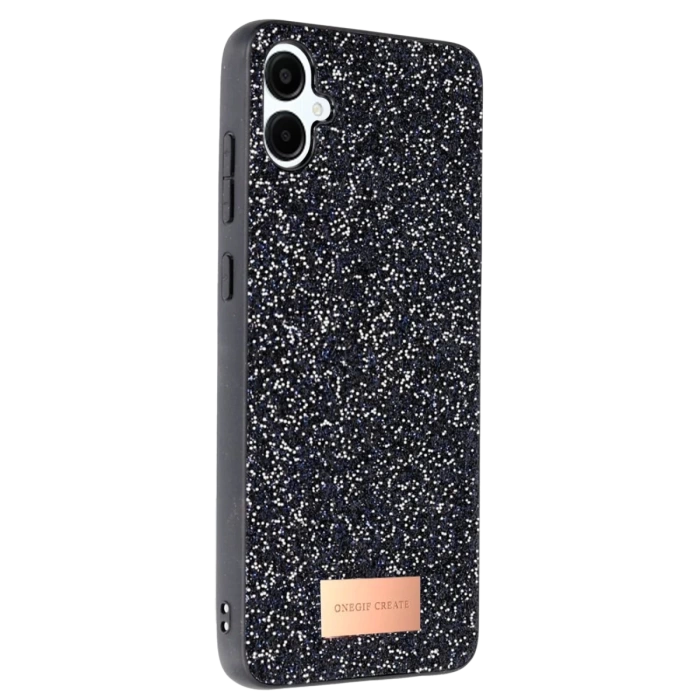 Onegif Samsung Galaxy A06 Bright Simli Kapak - Siyah