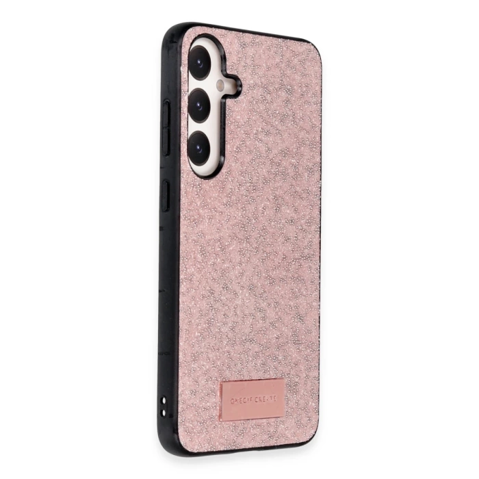 Onegif Samsung Galaxy A34 5G Bright Simli Kapak - Pembe