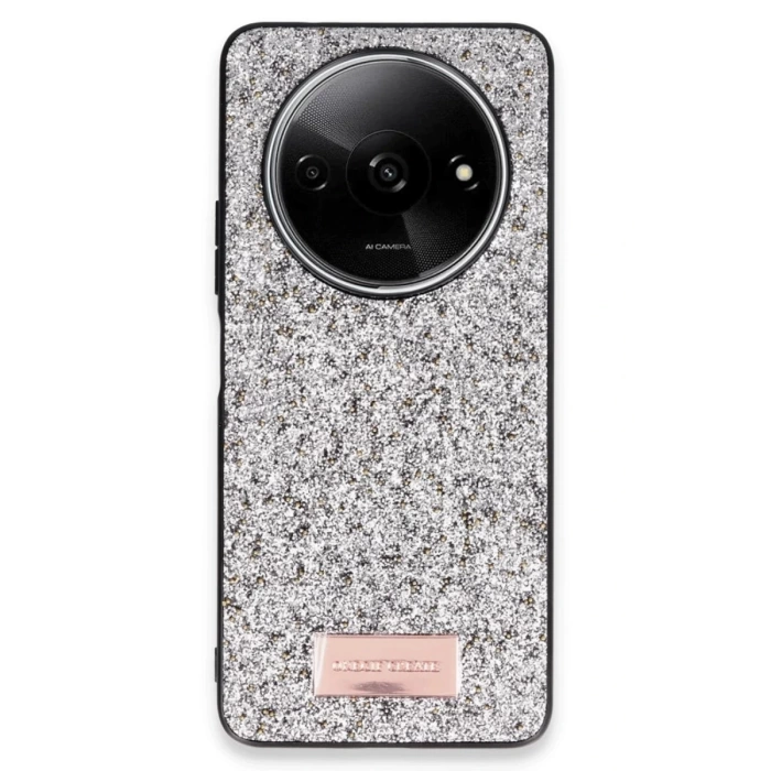 Onegif Xiaomi Redmi A3 4G Bright Simli Kapak - Gümüş