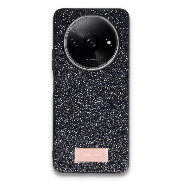Onegif Xiaomi Redmi A3 4G Bright Simli Kapak - Siyah
