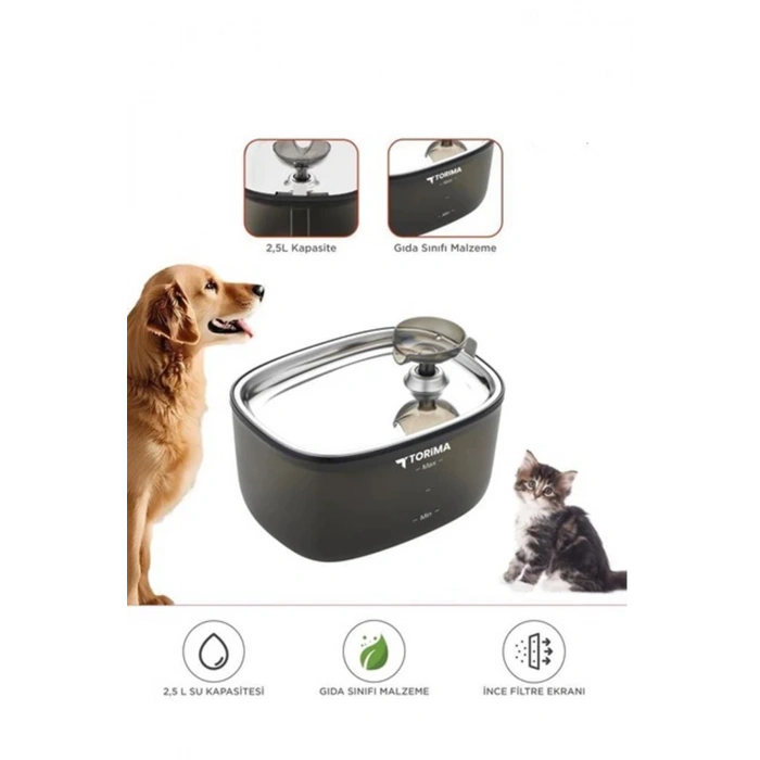 Otomatik Filtreli Kedi Köpek Su Pınarı Su Çeşmesi Ultra Sessiz Su Şelalesi 2.5lt