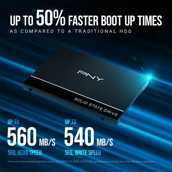 PNY CS900 500GB 535/500MB/s 2,5; SATA3 SSD (SSD7CS900-500-RB)