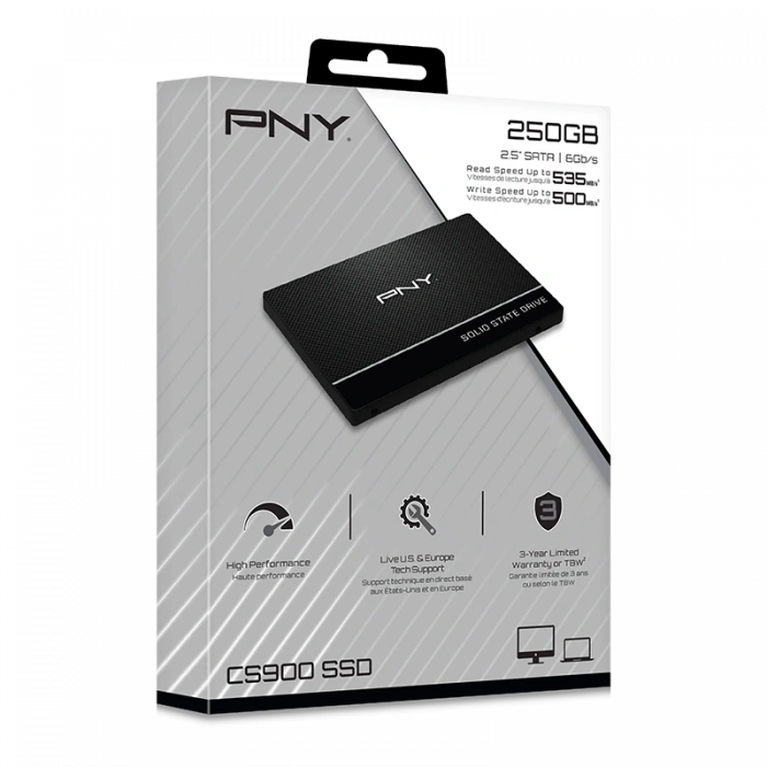 PNY CS900 500GB 535/500MB/s 2,5; SATA3 SSD (SSD7CS900-500-RB)