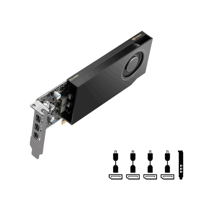 PNY RTXA1000 8GB DDR6 128Bit 4 xDISPLAY ÇIKIŞLI PASİF SOĞUTUCULU YAPAY ZEKA AI EKRAN KARTI  (VCNRTXA1000-SB)
