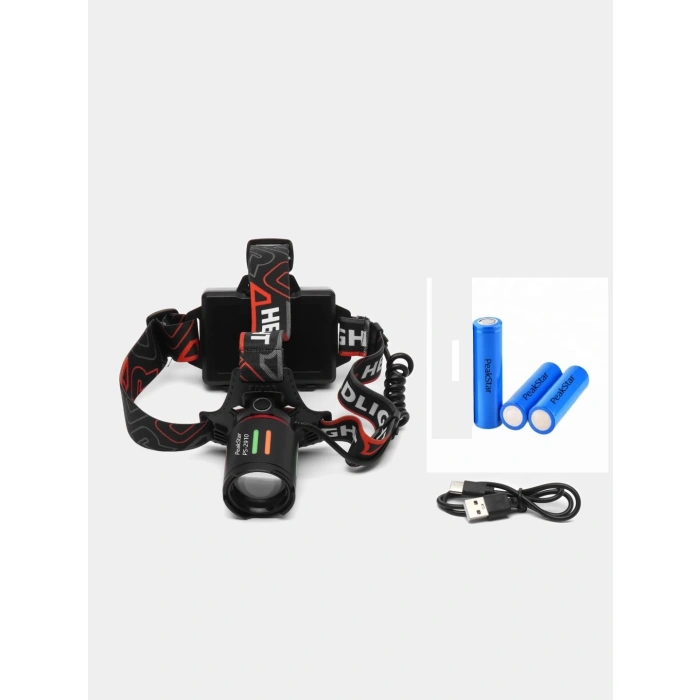 Ps-2910 Şarjlı Profesyonel Zoomlu Kamp Avcı Balıkçı Kafa Lambası Feneri