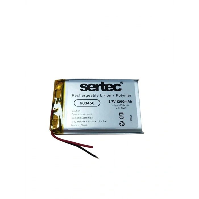 Sertec 603450 3.7v 1200 Mah Li-polymer Pil (devreli/1.5a)