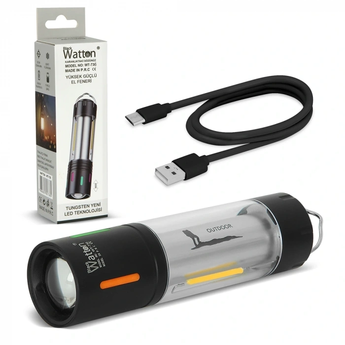 Tg Led Şarjlı Kamp Lambası Ortam Odak Aydınlatma Wt-736
