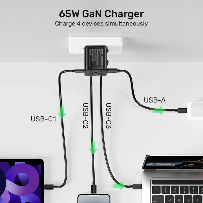 Unitek 65W Universal Travel Adaptör (P1122ABK01)