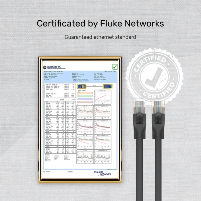 UNITEK CAT6 PATCH KABLO 15MT FLAT 1GBPS, SİYAH (C1814GBK)