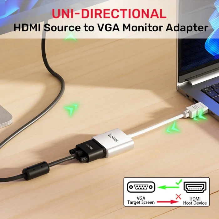 UNITEK HDMI TO VGA DÖNÜŞTÜRÜCÜ 1080P&amp;60Hz (Y-6333C01)