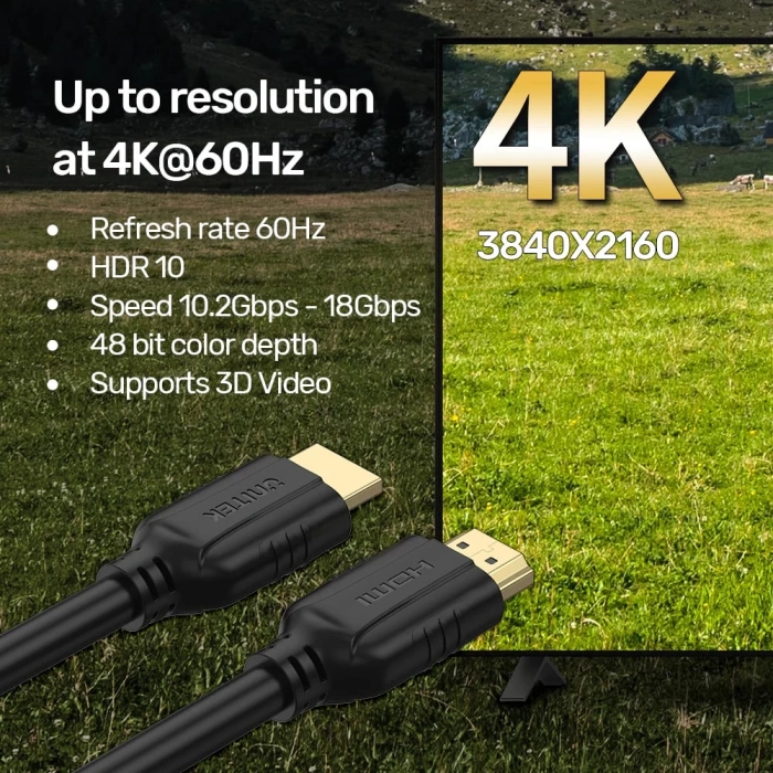 UNITEK HDMI2.0 KABLO 15MT 4K&amp;60Hz (C11079BK-15M)