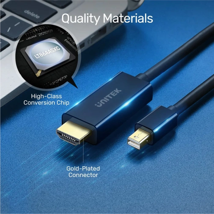 UNITEK MINI DISPLAYPORT TO HDMI DÖNÜŞTÜRÜCÜ 2MT 4K 30Hz (V1152A)