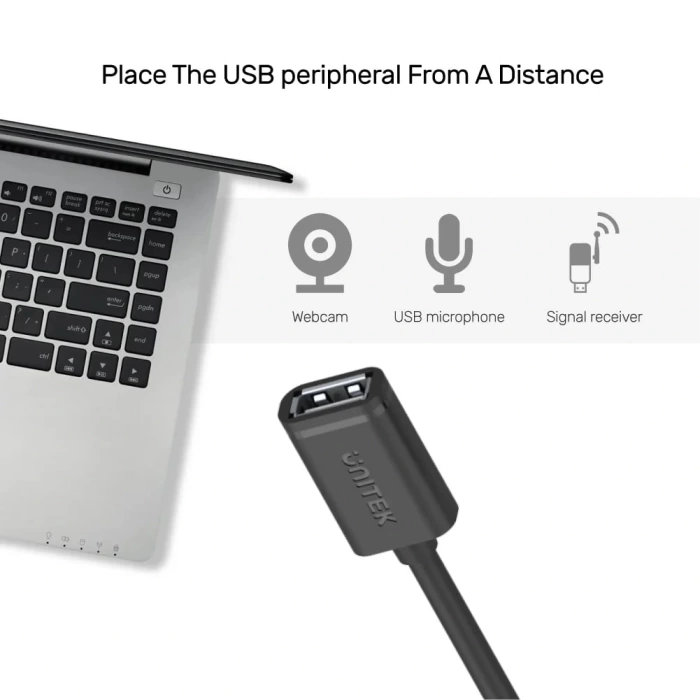 UNITEK USB2.0(M) TO USB2.0(F) 2.0 UZATMA KABLO 1.5MT (Y-C449GBK)