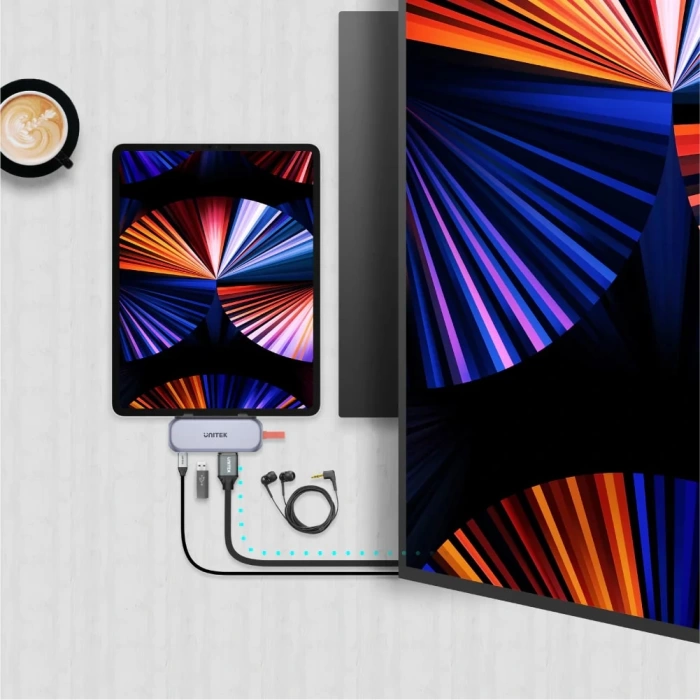 UNITEK USB-C 4in1 UNIVERSAL DOCK STATION IPAD PRO &amp; AIR DESTEKLİ (D1070A)