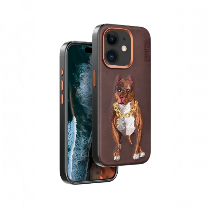 Venco iPhone 11 Perma Desenli Kapak - Kahverengi