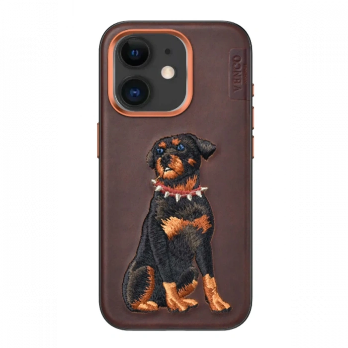 Venco iPhone 11 Perma Desenli Kapak - Koyu Kahve
