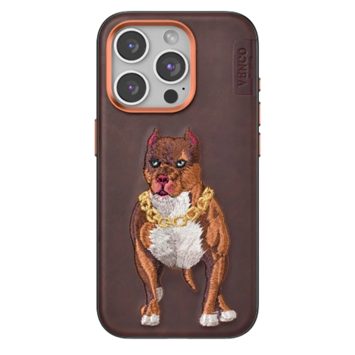 Venco iPhone 14 Pro Max Perma Desenli Kapak - Kahverengi
