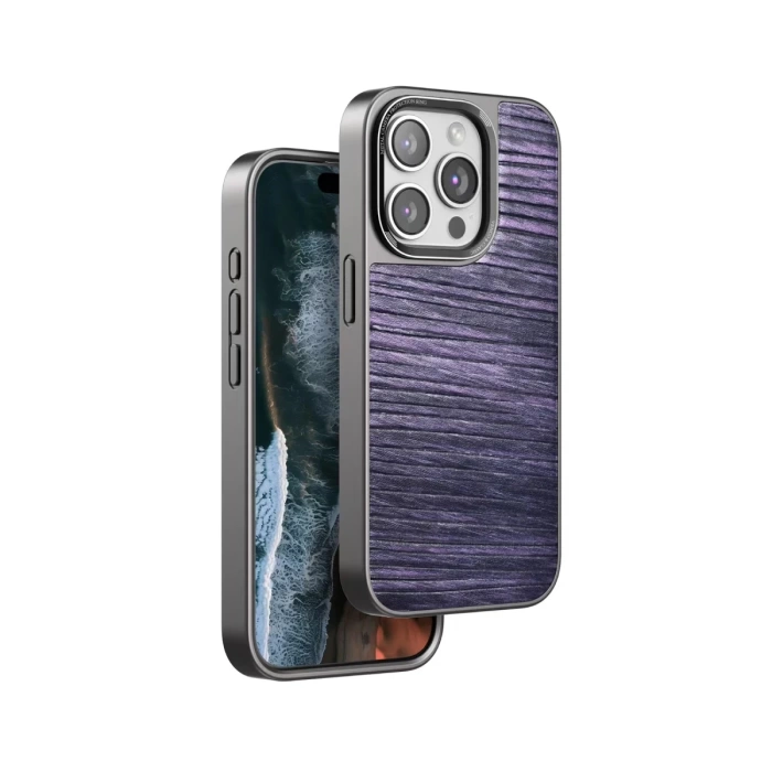 Venco iPhone 14 Pro Wave Kapak - Derin Mor
