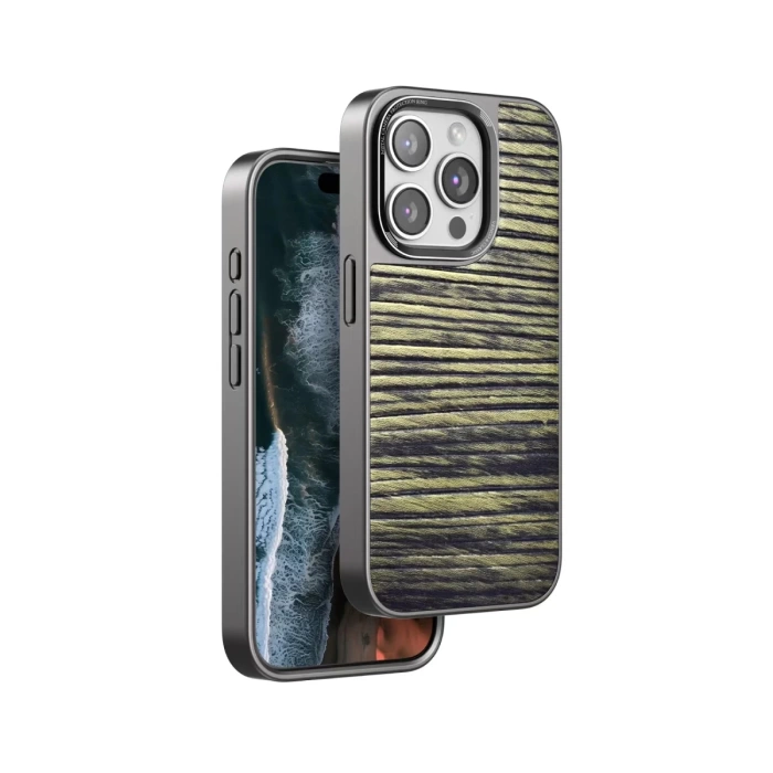 Venco iPhone 14 Pro Wave Kapak - Koyu Kahve