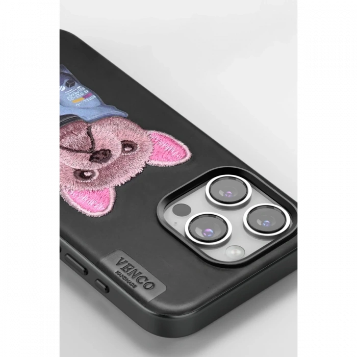 Venco iPhone 15 Pro Max Cute Desenli Kapak - Siyah