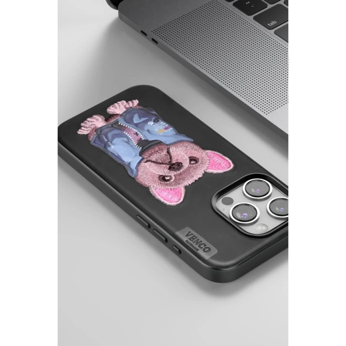 Venco iPhone 15 Pro Max Cute Desenli Kapak - Siyah