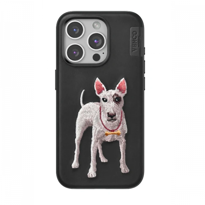 Venco iPhone 15 Pro Perma Desenli Kapak - Siyah