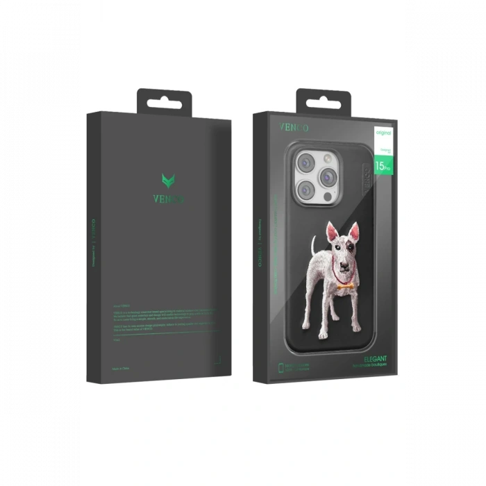 Venco iPhone 15 Pro Perma Desenli Kapak - Siyah