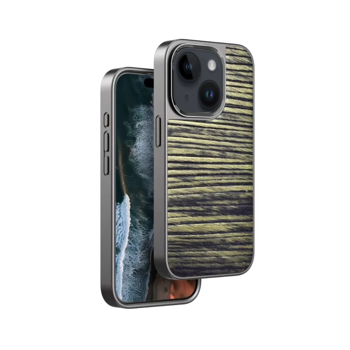Venco iPhone 15 Wave Kapak - Koyu Kahve
