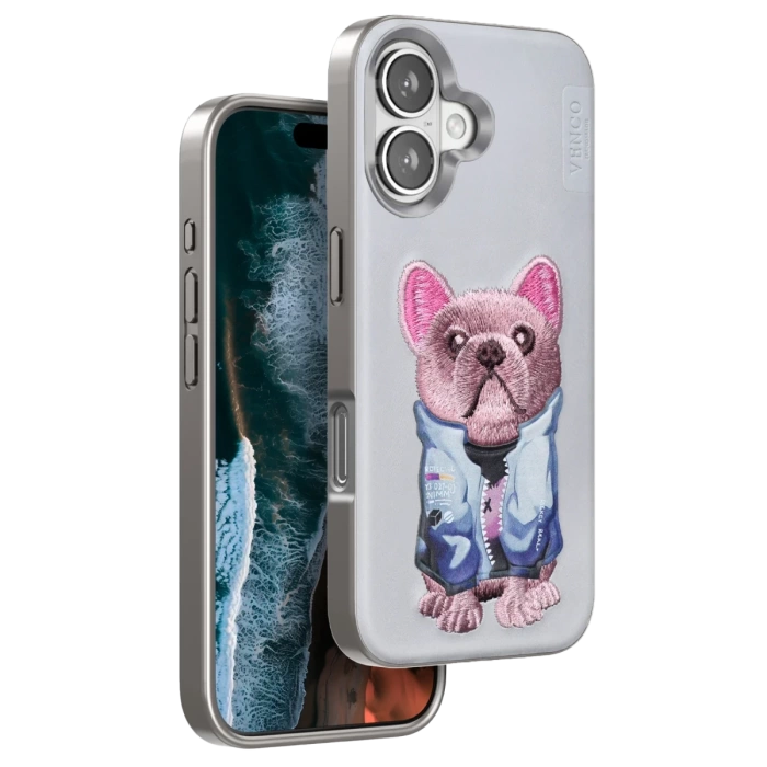 Venco iPhone 16 Cute Desenli Kapak - Kahverengi