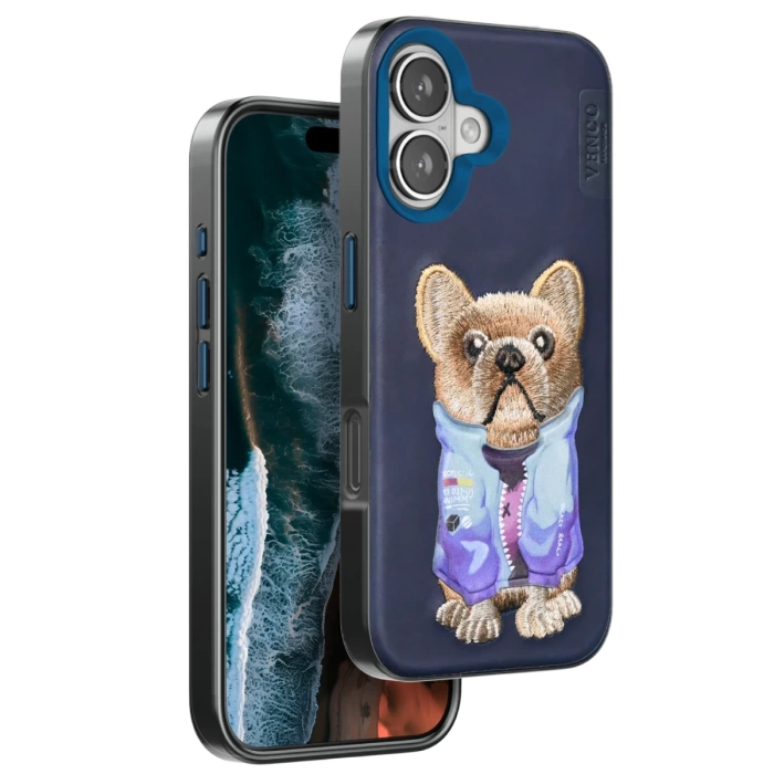 Venco iPhone 16 Cute Desenli Kapak - Lacivert