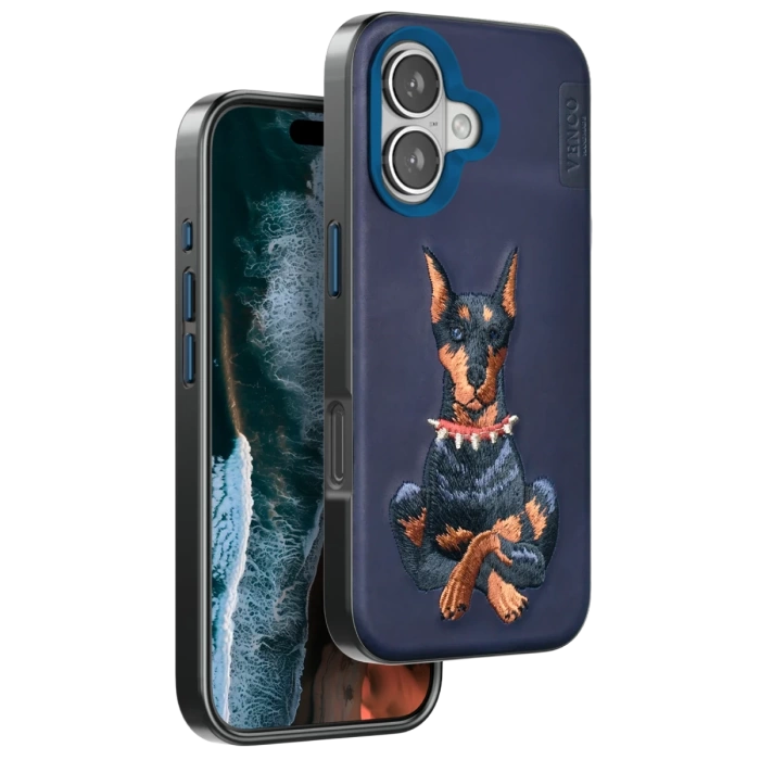 Venco iPhone 16 Perma Desenli Kapak - Lacivert