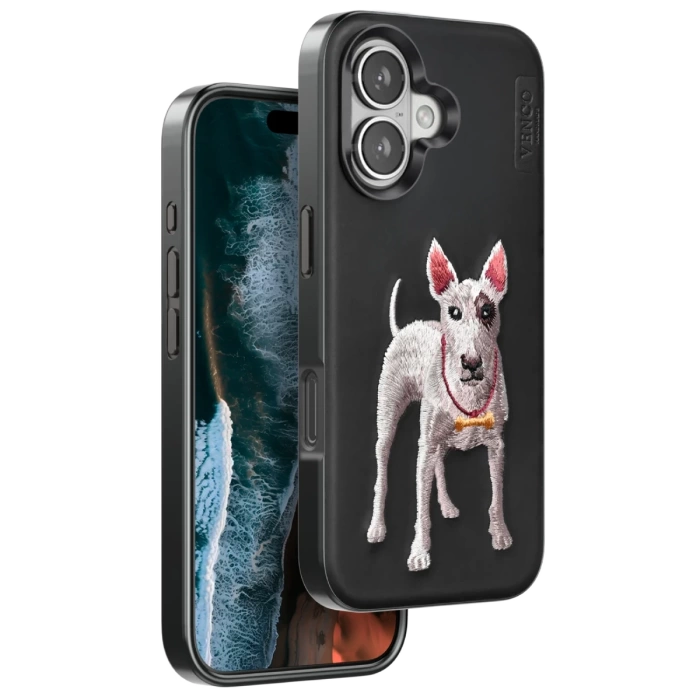 Venco iPhone 16 Perma Desenli Kapak - Siyah