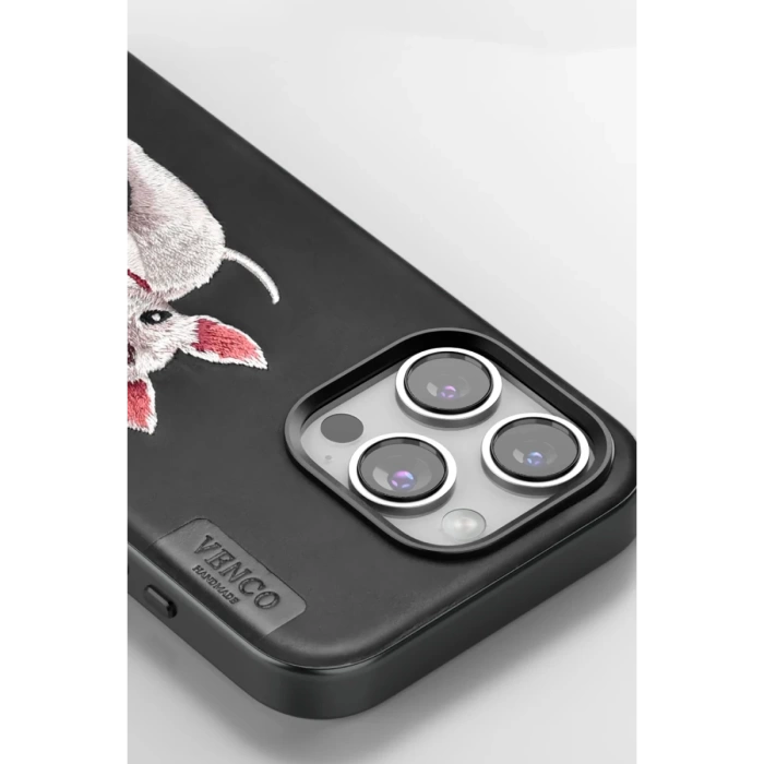 Venco iPhone 16 Pro Perma Desenli Kapak - Koyu Kahve