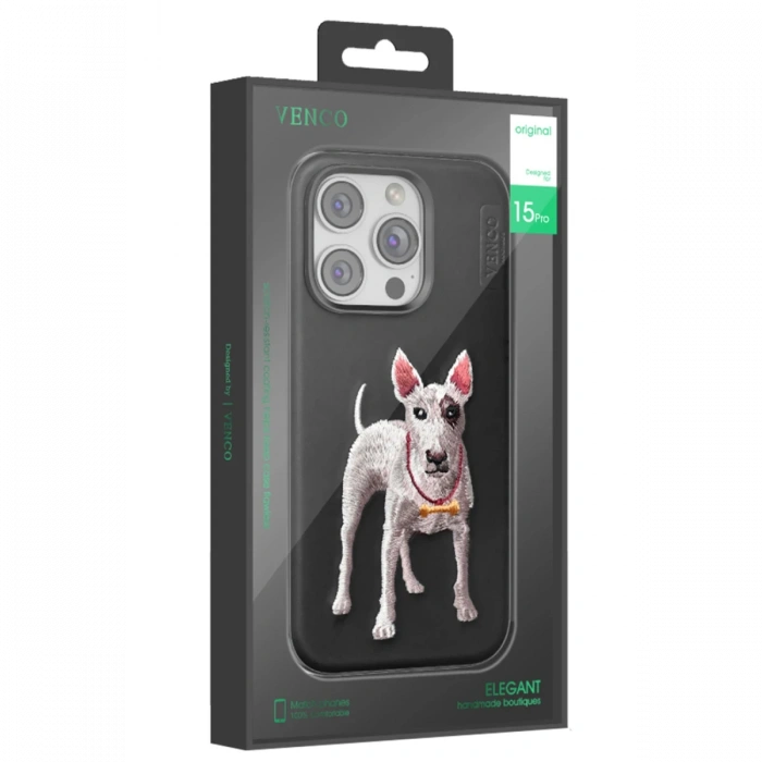 Venco iPhone 16 Pro Perma Desenli Kapak - Koyu Kahve