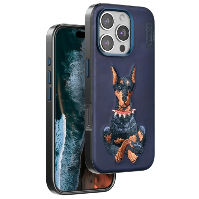 Venco iPhone 16 Pro Perma Desenli Kapak - Lacivert