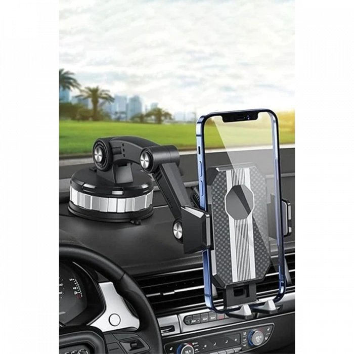 Vlike V13 Vantuzlu 360 Derece Ayarlanabilir Araç Tutucu - Siyah