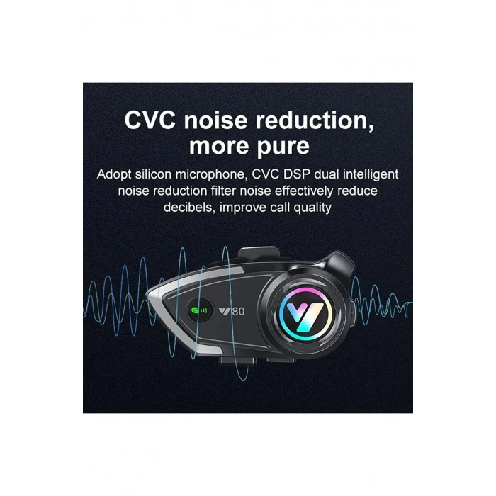 Y80 Motosiklet Kask Kulaklık Intercom Işıklı Motorsiklet Interkom