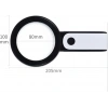30x 12ışıklı Büyüteç Taşınabilir Çıft Katmanlı Optik Cam Okuma Büyüteç 229018