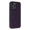 Joy Tekno iPhone 14 Pro Kılıf Ozzi Magsafe Deri Kapak - Derin Mor
