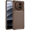 Xiaomi Redmi Note 14 Pro Plus Kılıf Auto Focus Karbon Kapak - Kahverengi