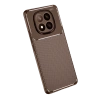 Xiaomi Redmi Note 14 Pro Plus Kılıf Auto Focus Karbon Kapak - Kahverengi