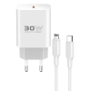 Konfulon C87C 30W Type-C Çıkışlı Ekstra DL50 1M Type-C to Lightning Kablolu PD Şarj Cihazı - Beyaz