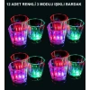 Led Işıklı Eğlence Bardakları - 3 Modlu Renk Değiştiren Bardak 12 Adet