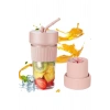 Mini Taşınabilir Mikser 350 Ml Smoothie Makinesi Meyve Sıkacağı Şarj Edilebilir Blender Pembe