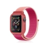 Newface Apple Watch 38mm Hasırlı Cırtcırtlı Kasalı Kordon