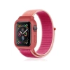Newface Apple Watch 38mm Hasırlı Cırtcırtlı Kasalı Kordon