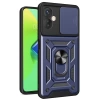 Newface İnfinix Hot 30 4G Kılıf Pars Lens Yüzüklü Silikon - Lacivert